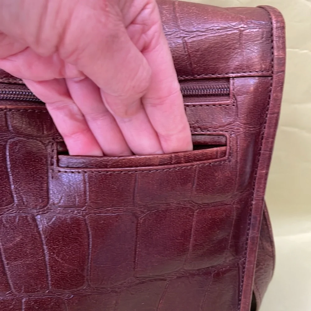 Vintage reddish brown Express leather bag